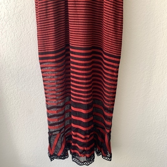 Foxiedox Cassius Mock Neck Striped Maxi Dress M - Picture 9 of 16